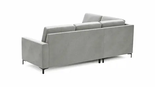 Ecksofa Merlos H. - Ecke links mit 2,5-Sitzer rechts, Stoff, Grau