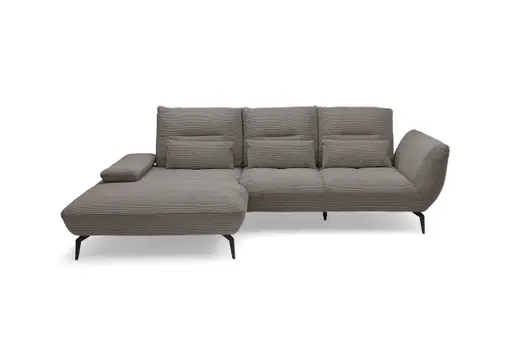 Ecksofa PAYTON - Ecke links, 2-Sitzer, Stoff, Taupe