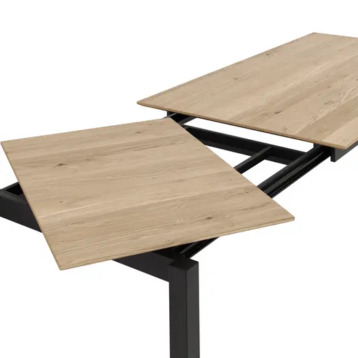 Esstisch Rushmore - ausziehbar, LB ca. 180x100 cm, Eiche massiv, bianco geölt