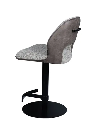 Barhocker MAILE - drehbar, höhenverstellbar, Stoff, Braun