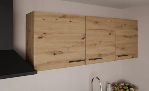 Küchenblock- ohne E-Geräte, B ca. 280 cm, Eiche Dekor, Kaschmir, Matt