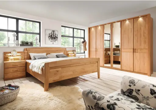Schlafzimmer Lausanne - Erle Teilmassiv