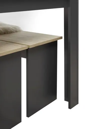 Esstischgruppe - Artisan Eiche Nachbildung, Anthrazit