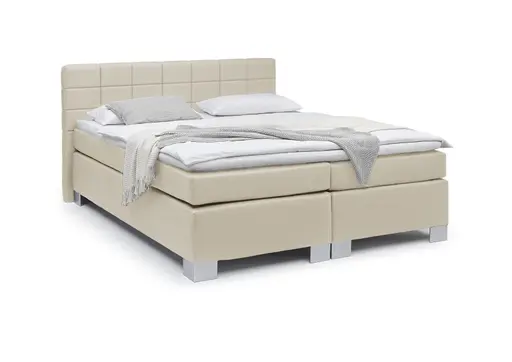 Boxspringbett HAIKOS- Liegefläche ca. 180x200 cm, Stoff, Beige