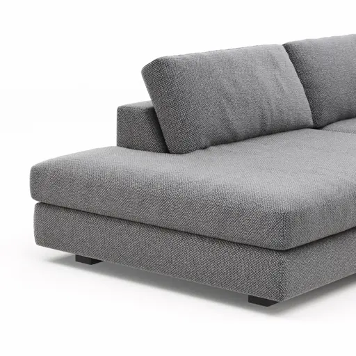 Ecksofa Aprino 3 - Ecke links mit 2,5-Sitzer, Stoff, Grau