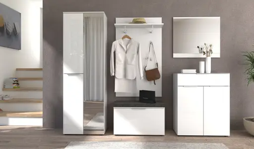 Garderobenpaneel - B ca. 80 cm, Weiß