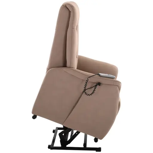 TV-Sessel MAILO - Aufstehhilfe, Relaxfunktion, Stoff, Grau-Beige