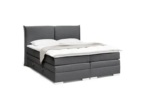 Boxspringbett SANDRIN L - Liegefläche ca. 200x200 cm, Stoff, Anthrazit, inkl. Stauraum