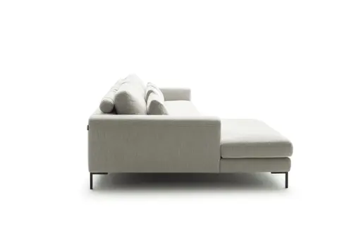 Ecksofa Solano - Longchair Links mit 2,5-Sitzer, Boucle, Natur