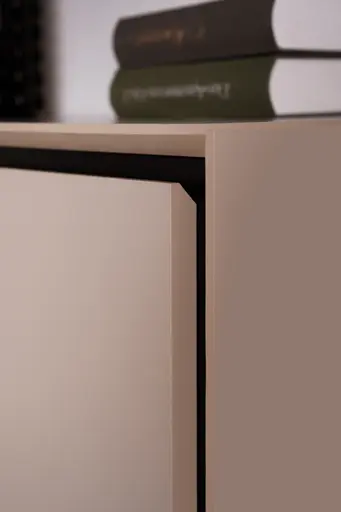 Vitrine - B ca. 60 cm, Sand, Schwarz