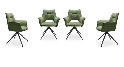 Armlehnstuhl MALEEN - drehbar, Stoff, Grün