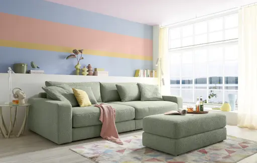 Big Sofa JOVIN - Stoff, Lindgrün