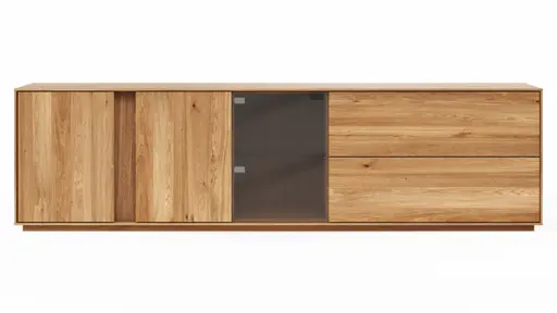 Mediaboard Saratoga - Wildeiche massiv, natur geölt
