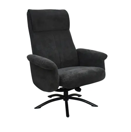 TV-Sessel MORTON mit Hocker - drehbar, Relaxfunktion, Stoff, Grau