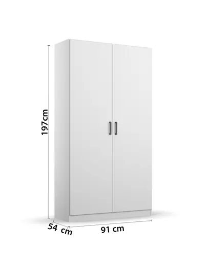 Drehtürenschrank RHONDA- B ca. 91 cm, Weiß