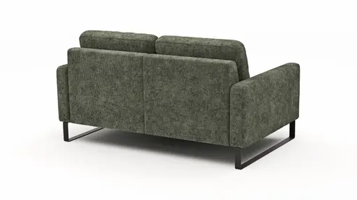 Sofa Enna - 2,5-Sitzer, Armlehne A, Stoff, Olivgrün, Kufe, Schwarz