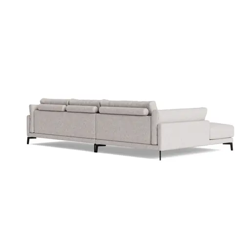 Ecksofa Cuneo Select - Longchair links mit 2,5-Sitzer, Stoff, Graubeige