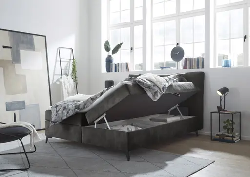 Boxbett- Liegefläche ca. 160x200 cm, Stoff, Espresso