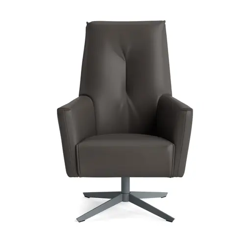 Drehsessel Hoch Serava/Cavo - Leder, Lava