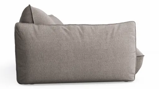 Trapezsofa Fluffy - 2-Sitzer mit Trapezelement und Abschlussteil inkl. Rückenlehne verstellbar, Stoff, Taupe