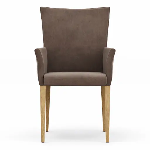 Armlehnstuhl Florea - Stoff, Dunkelbraun