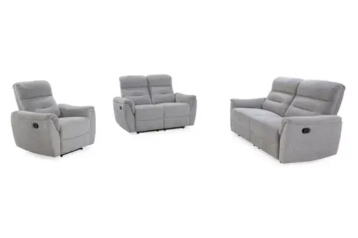 Sofa - 2,5-Sitzer, Relaxfunktion, Chenille, Hellgrau