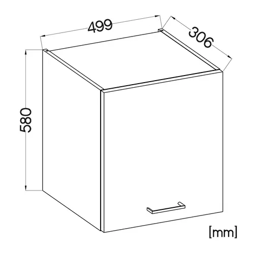 Hängeschrank- B ca. 50 cm, Weiß, Matt