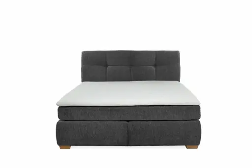 Boxspringbett JORINA MIX- Liegefläche ca. 180x200 cm, Stoff, Dunkelgrau
