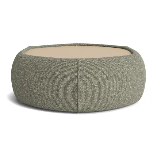 Hocker Serava/Honey - Large, mit Platte, Stoff, Olivgrün