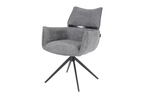 Armlehnstuhl MARJA - drehbar, Stoff, Grau