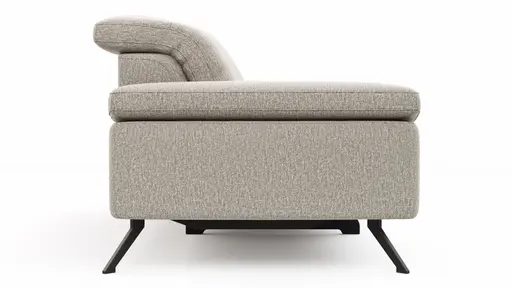 Sofa Rafaela 2.0 - 2,5-Sitzer inkl. 1x Relaxfunktion und Kopfteile verstellbar, Stoff, Champagner