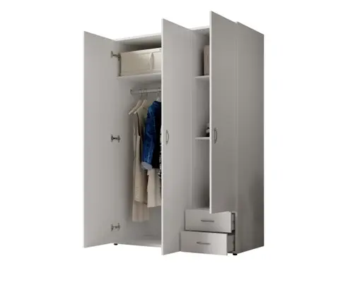 Drehtürenschrank- B ca. 120 cm, Weiß