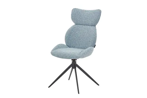 Stuhl MIRNA - drehbar, Stoff, Blau