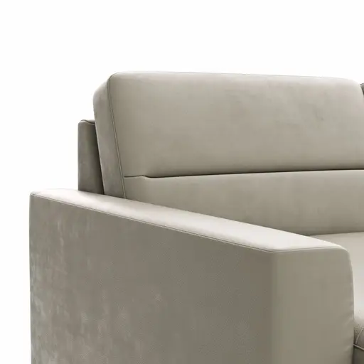 Wohnlandschaft Merlos H - Longchair links und 2,5-Sitzer mit Ecke rechts inkl. Relaxfunktion (motorisch), Leder, Kreide