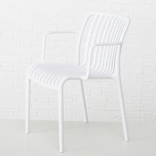 Armlehnstuhl - BHT ca. 56x79x55 cm, Weiß