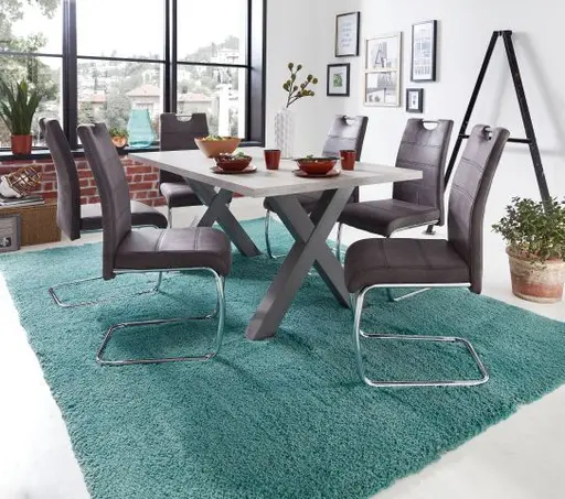 Freischwinger - Kunstleder, Grau