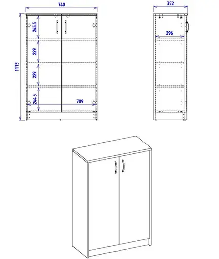 Kommode - B ca. 74 cm, Sonoma Eiche Nachbildung