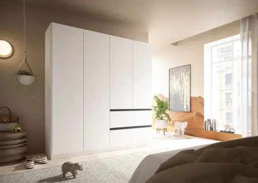 Drehtürenschrank RASA- B ca. 181 cm, Weiß