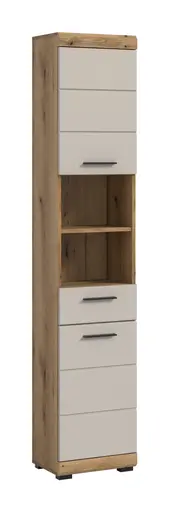 Hochschrank - B ca. 37 cm, Evoke Eiche Nachbildung, Kaschmir