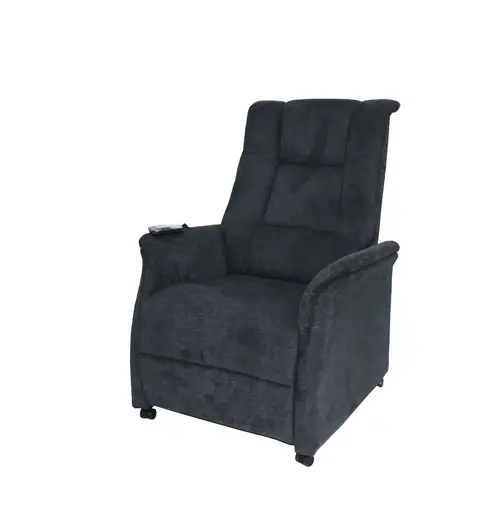 TV-Sessel MIKALA - Aufstehhilfe, Relaxfunktion, Kopfteilverstellung, Stoff, Schwarz