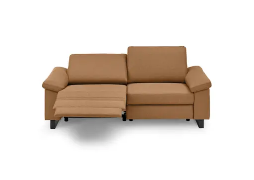 Sofa CALM PLUS 2.0 - 3-Sitzer, Relaxfunktion teilmotorisch, Stoff, Rotbraun