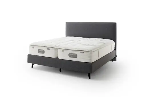 Boxspringbett Navelli 1 - Liegefläche ca. 180x200 cm, Stoff, Grau