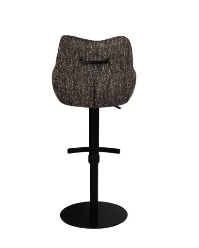 Barhocker MATTEA - drehbar, höhenverstellbar, Stoff, Dunkelbraun