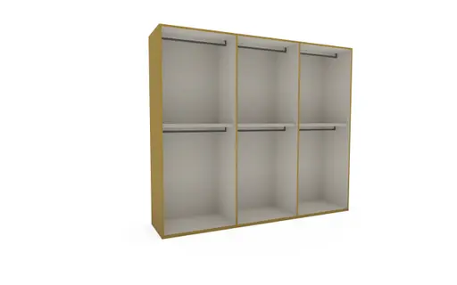 Drehtürenschrank Loretto - B ca. 280 cm, Lack matt, Safrangelb