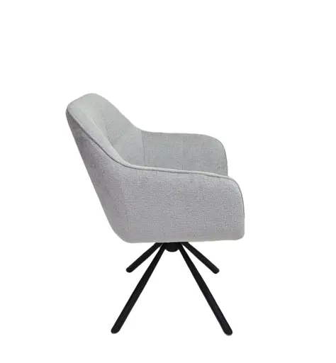 Armlehnstuhl MARLE - drehbar, Stoff, Silberfarben