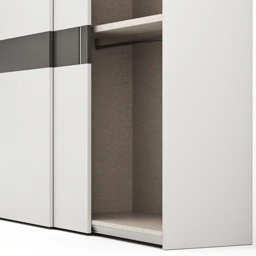 Schiebetürenschrank Loretto - B ca. 280 cm, Lack matt, Weiß