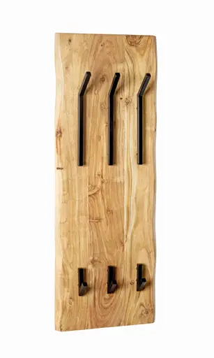 Wandgarderobe - B ca. 36 cm, Akazie, Schwarz