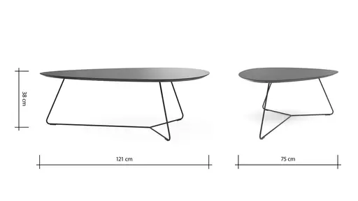 Couchtisch Fano - LBH ca. 121x75x38 cm, Fenix, Dunkelblau