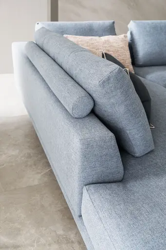 Ecksofa Cuneo - Ecke links mit 2,5-Sitzer, Stoff, Hellblau