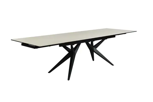 Esstisch MICHELA - ausziehbar, LB ca. 180x95 cm, Glaskeramik, Travertin farbig